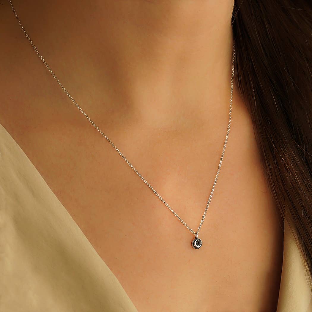 Star and Moon Sterling Silver 18 Inch Necklace - Image 2