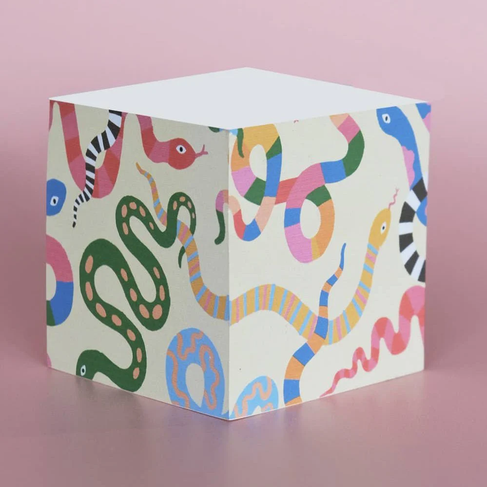 Colorful Snakes Sticky Note Cube - Image 2