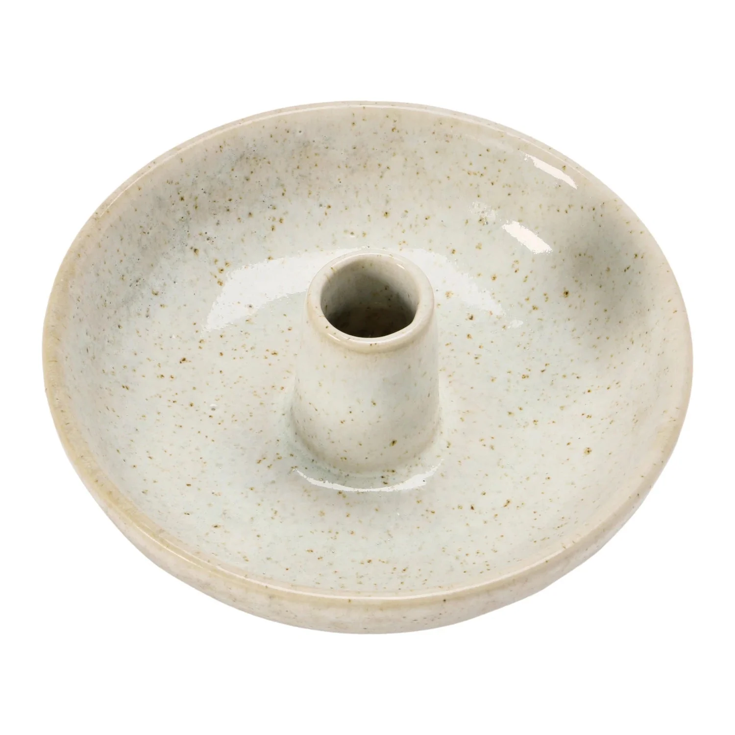 Stoneware Dish With Toothpick/Candle Holder - Image 2