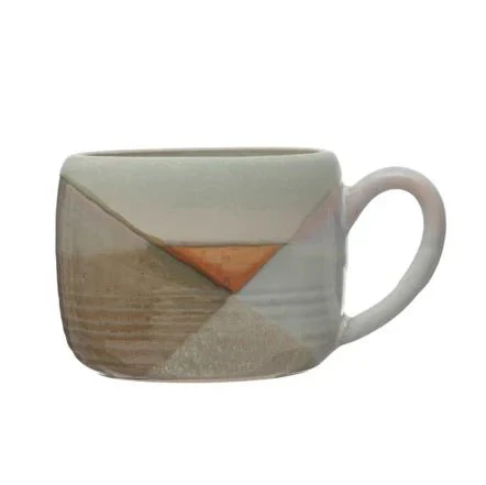 Stoneware Mugs with Geometric Design - Image 3