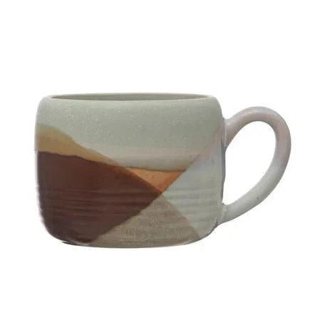 Stoneware Mugs with Geometric Design - Image 4