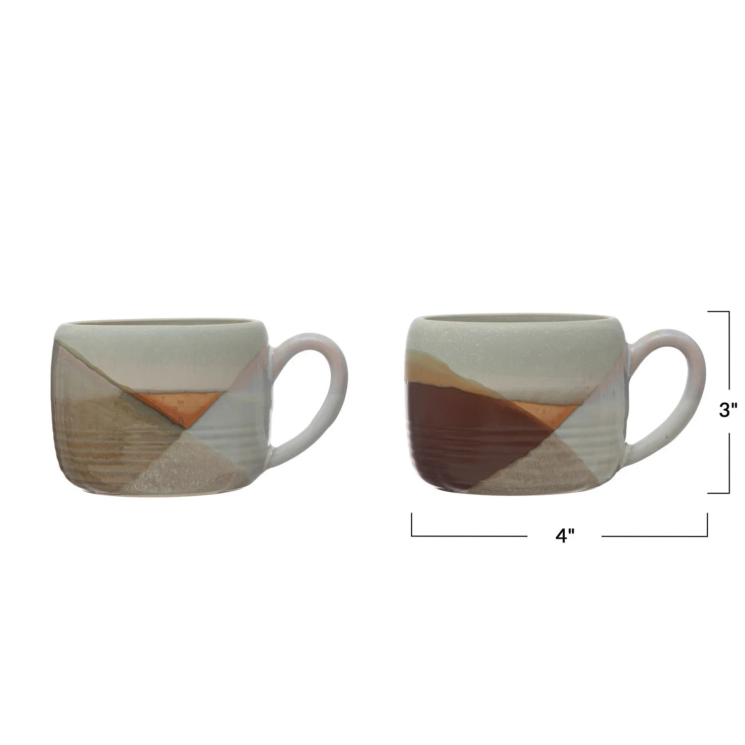 Stoneware Mugs with Geometric Design - Image 6