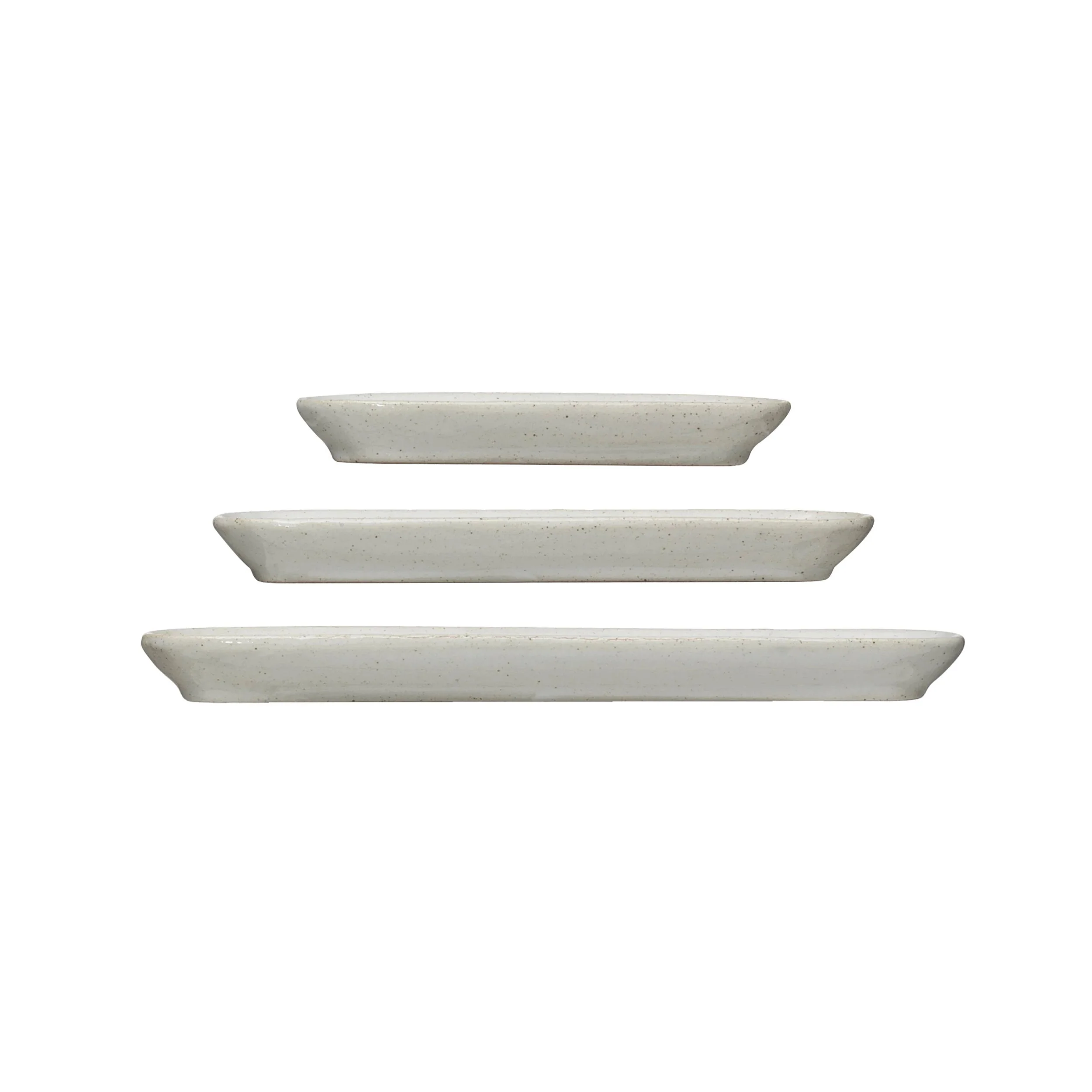 Narrow Stoneware Dishes, Set/3 - Image 2