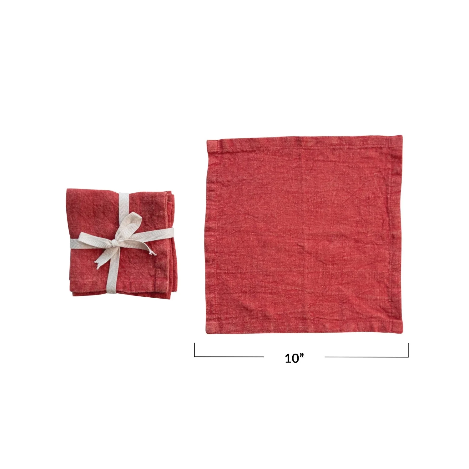 Stonewashed Linen Cocktail Napkin Set - Image 4