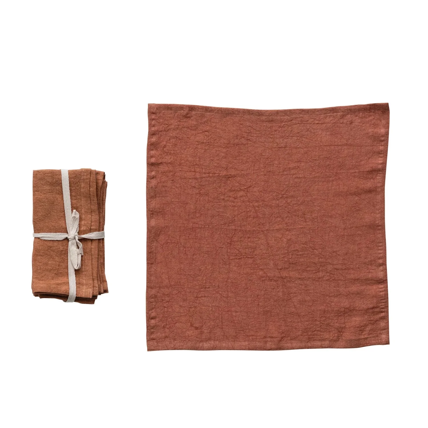 Stonewashed Linen Napkin Set - Image 9