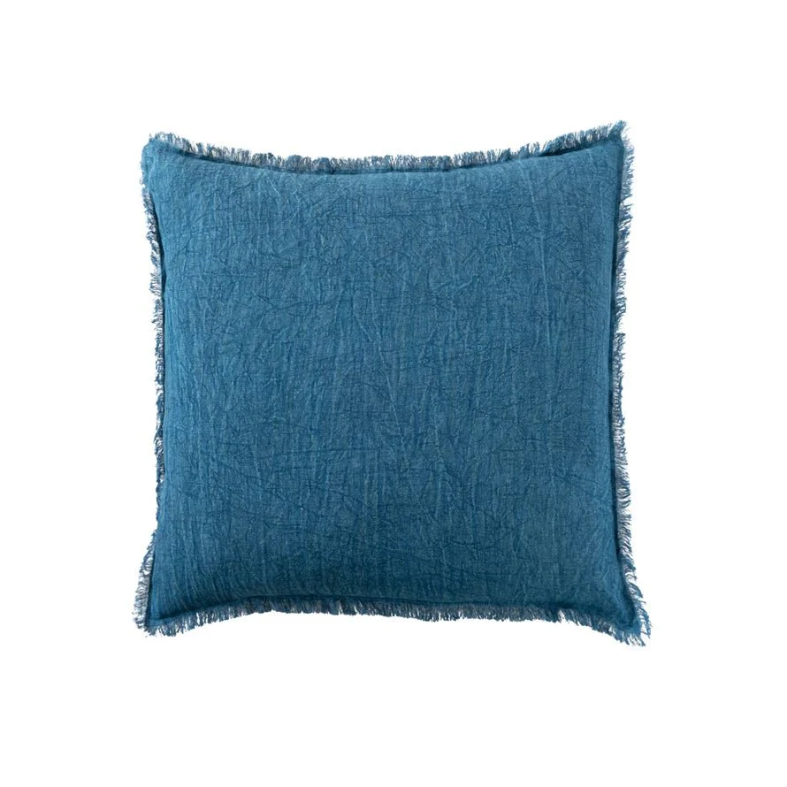Stonewashed Linen with Fringe Accent Pillows - Image 8
