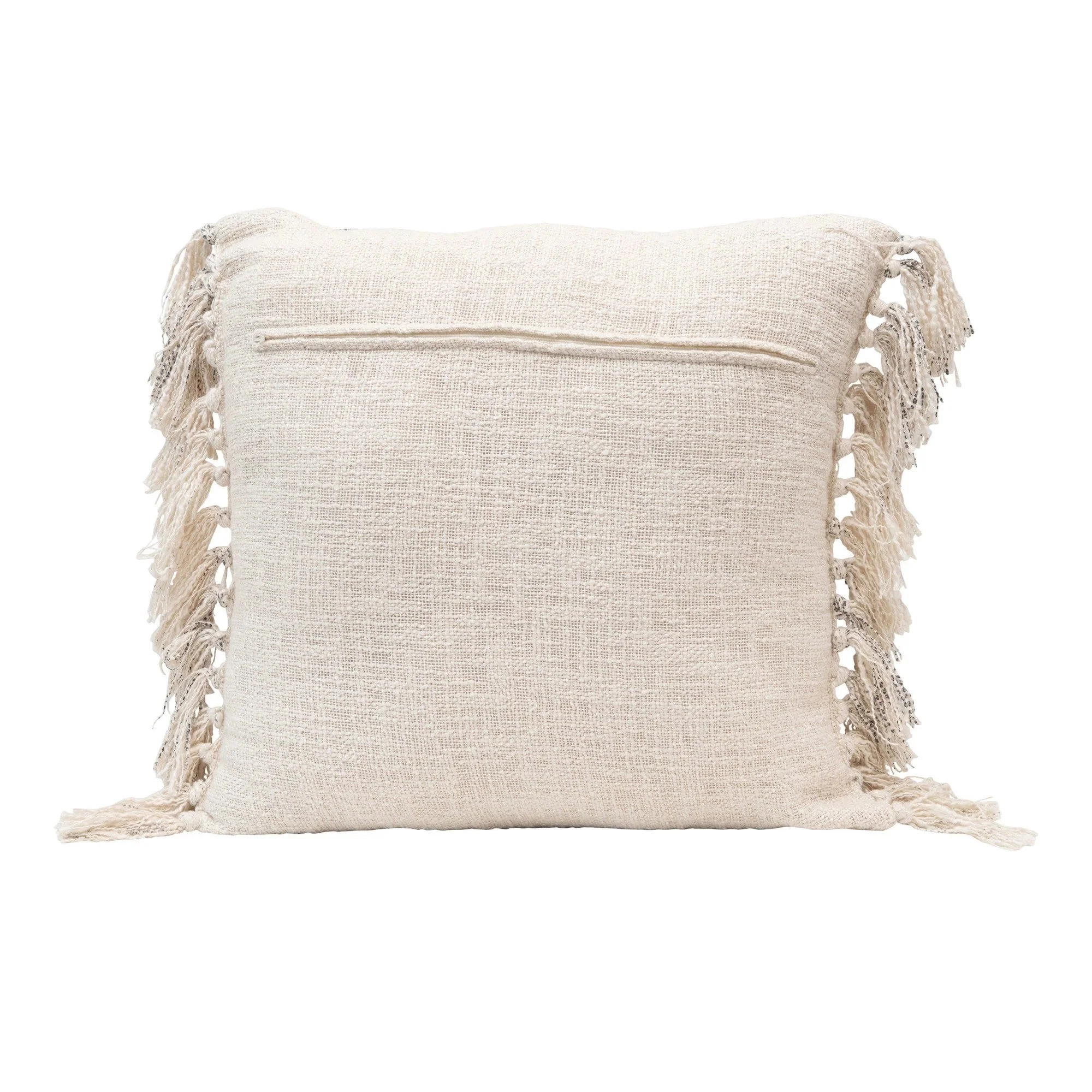 Stonewashed Pillow with Chevron Print and Tassels - Image 4