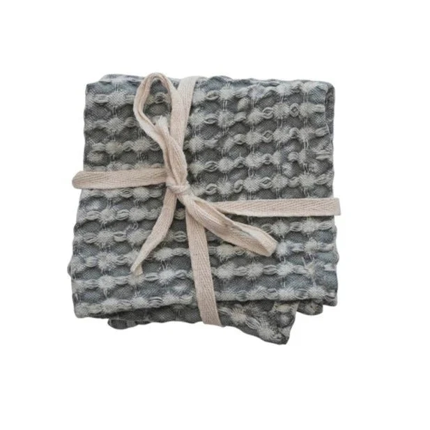 Stonewashed Waffle Weave Dish Cloths set/3 - Image 2
