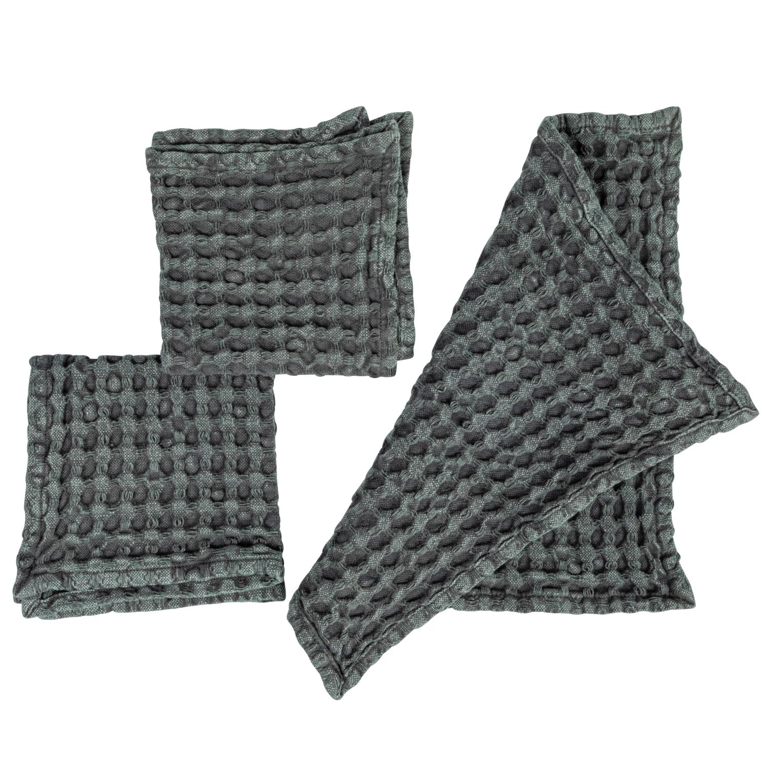 Stonewashed Waffle Weave Dish Cloths set/3 - Image 6