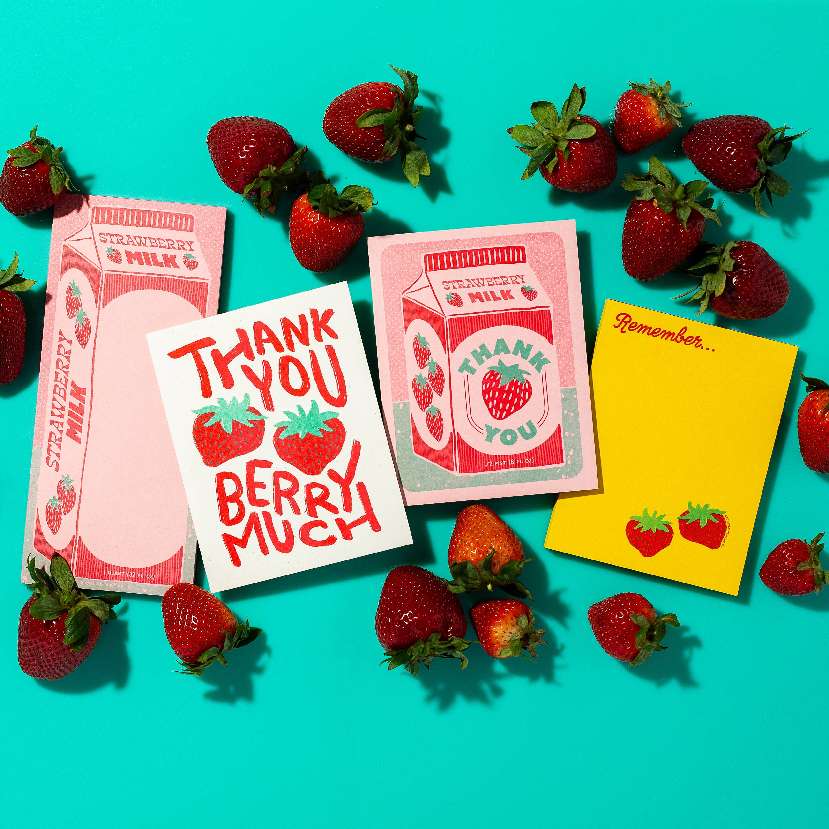 Strawberry Milk Thank You Card - Image 3