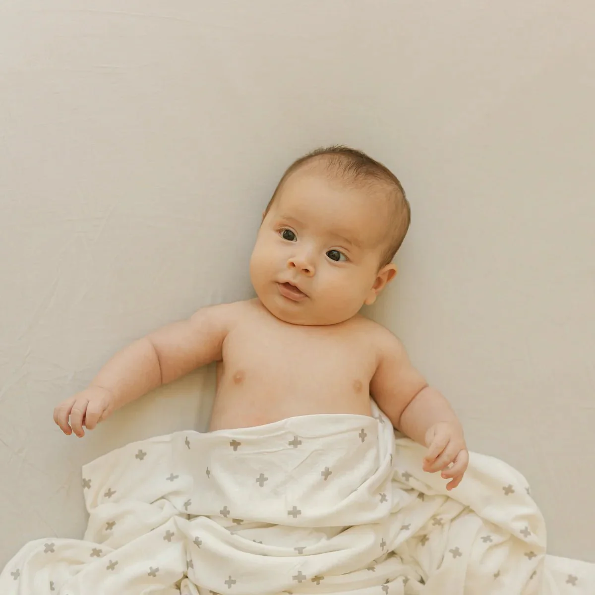 Stretch Knit Crib Sheet: Pebble - Image 2