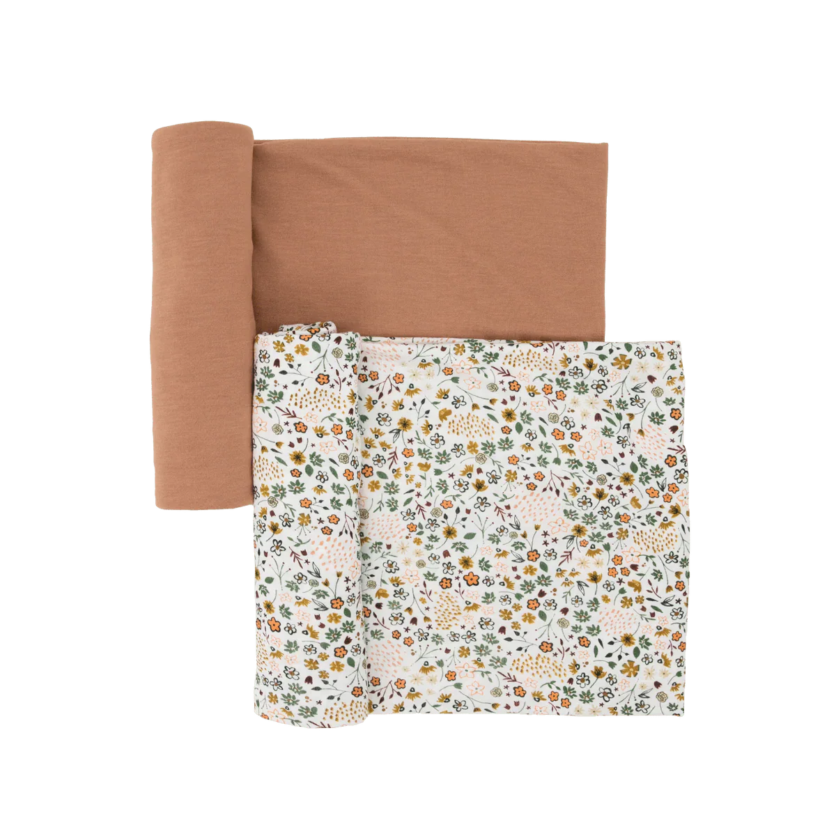 Stretch Knit Swaddle 2 Pack: Pressed Petal + Terracotta - Image 2