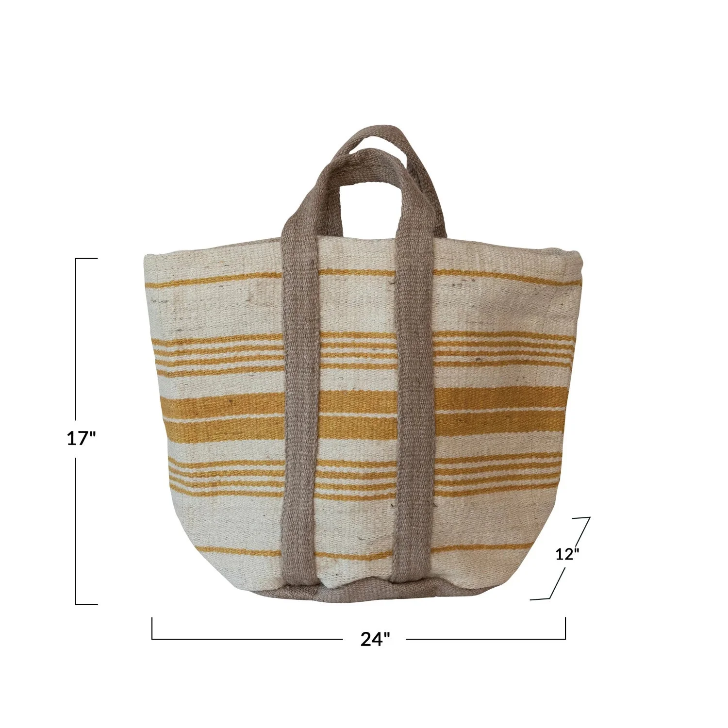 Big Striped Jute Tote - Image 4