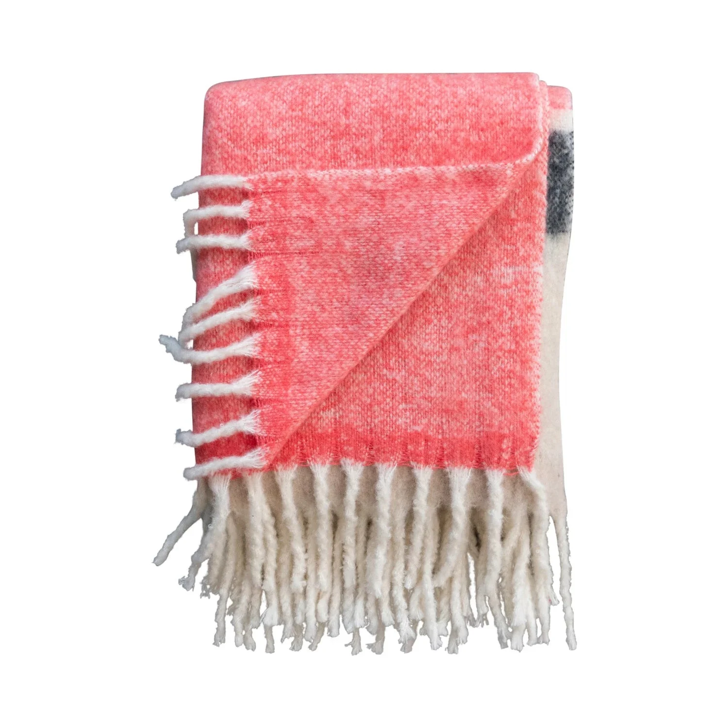 Multi-Colored Striped Throw with Fringe - Image 2