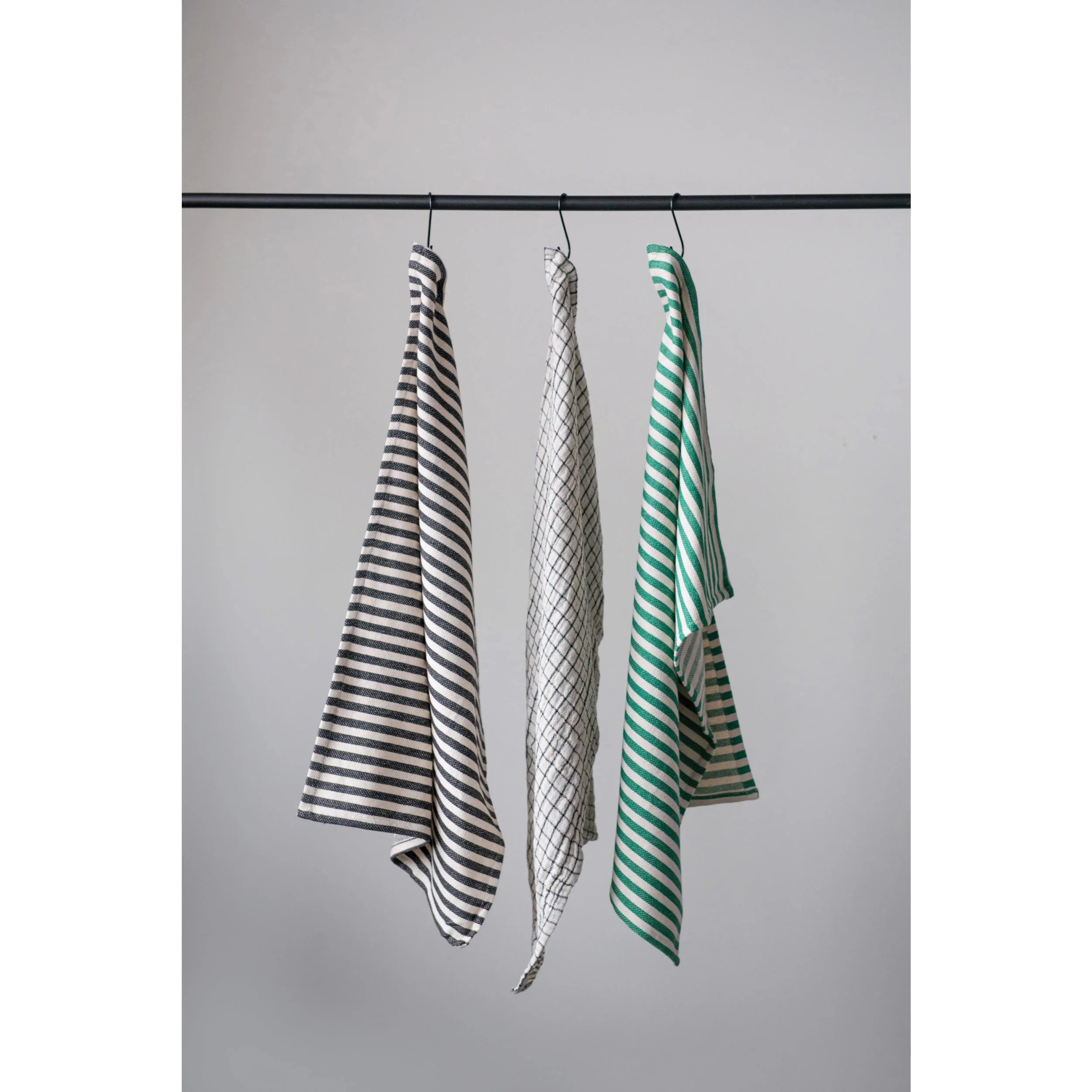 Stripes and Grid Tea Towel Set - Image 2