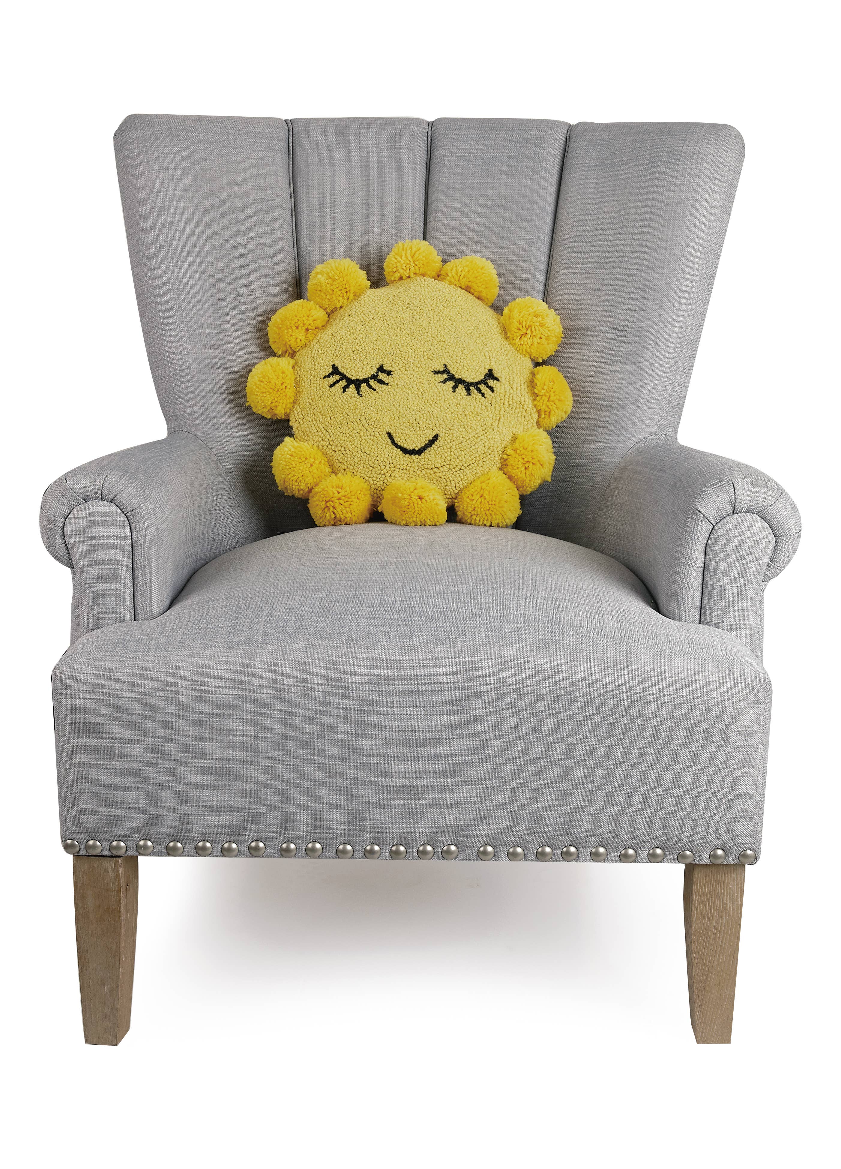 Sunshine Hook Pillow w/ Pom Poms - Image 2
