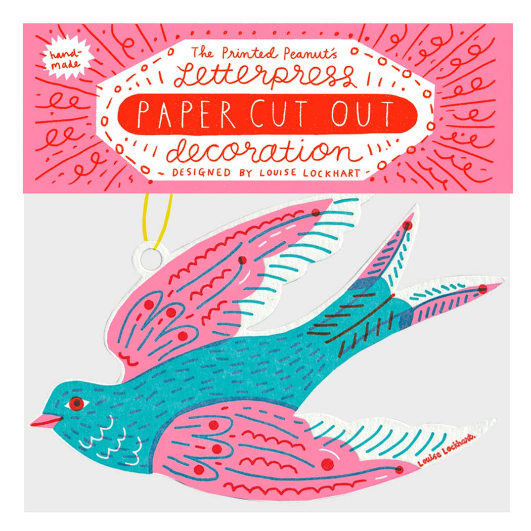Swallow Bird Letterpress Die Cut Decoration