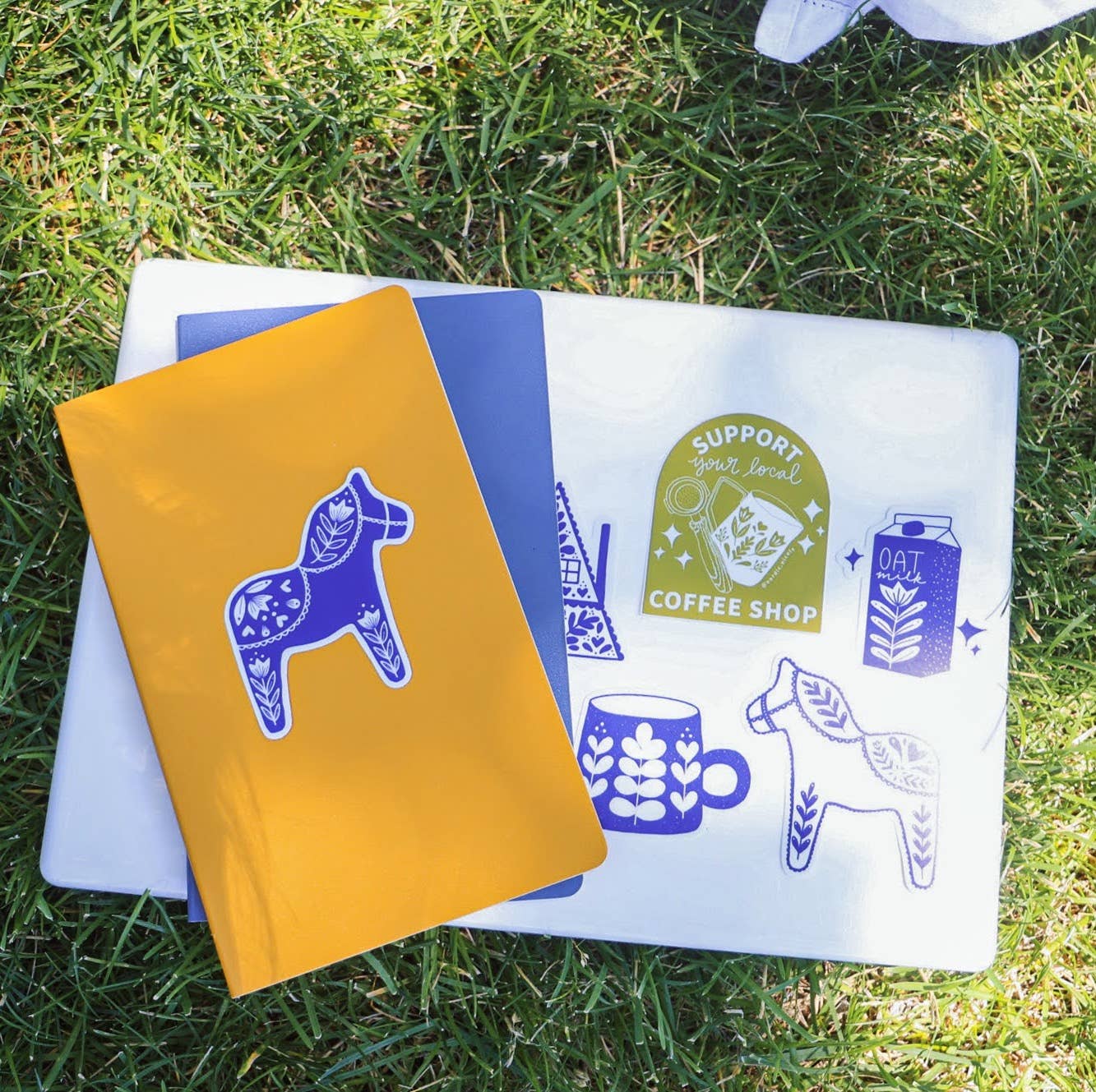 Swedish Dala Horse Sticker - Blue - Image 6