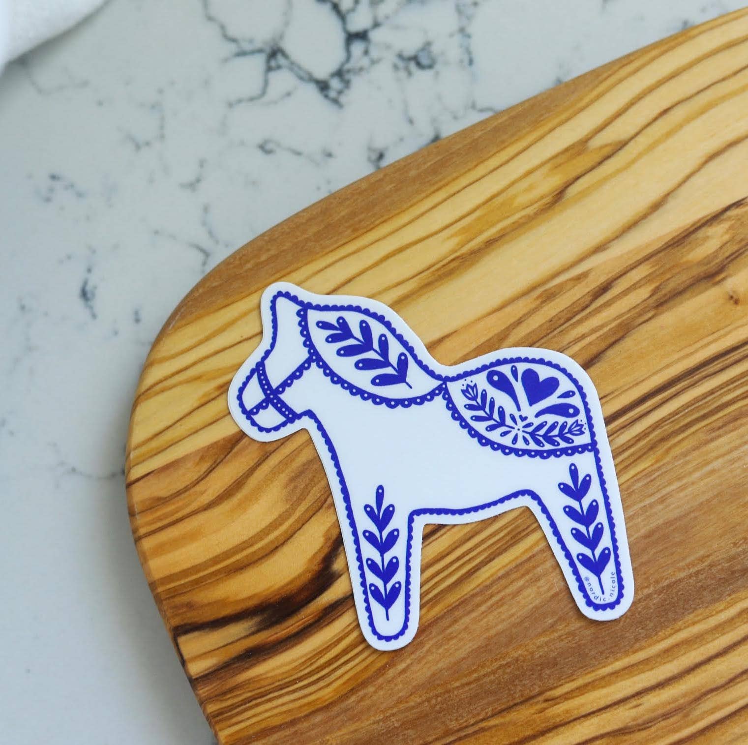 Swedish Dala Horse Sticker - Red/Pink - Image 4