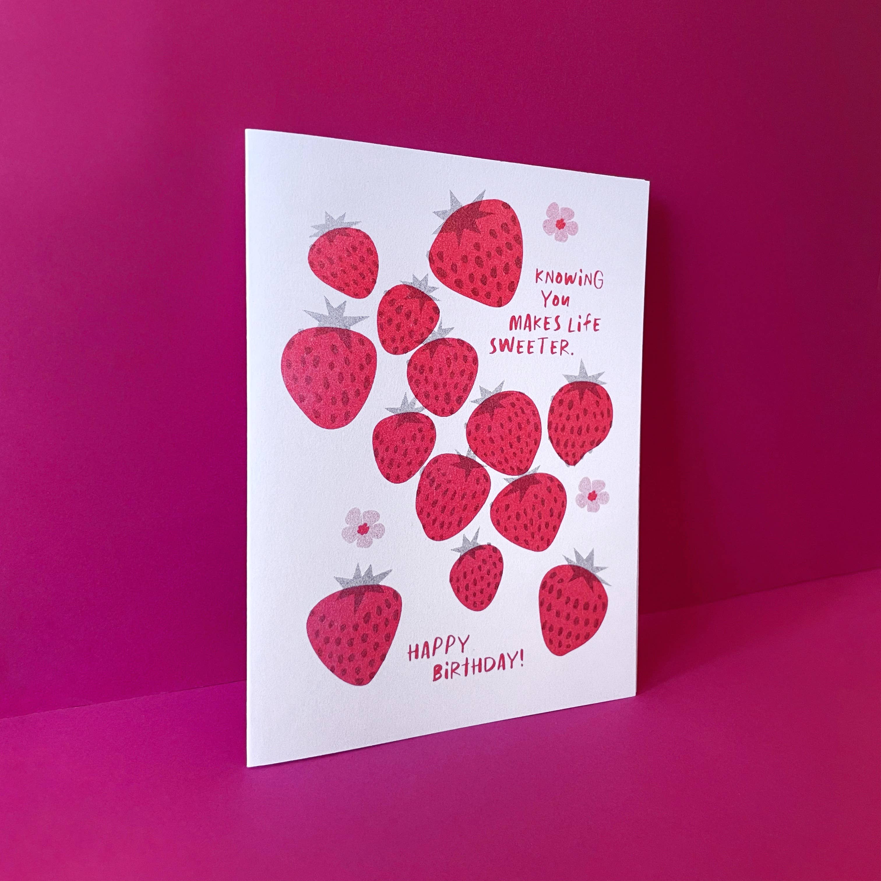 Sweeter Strawberry Birthday Card - Image 3