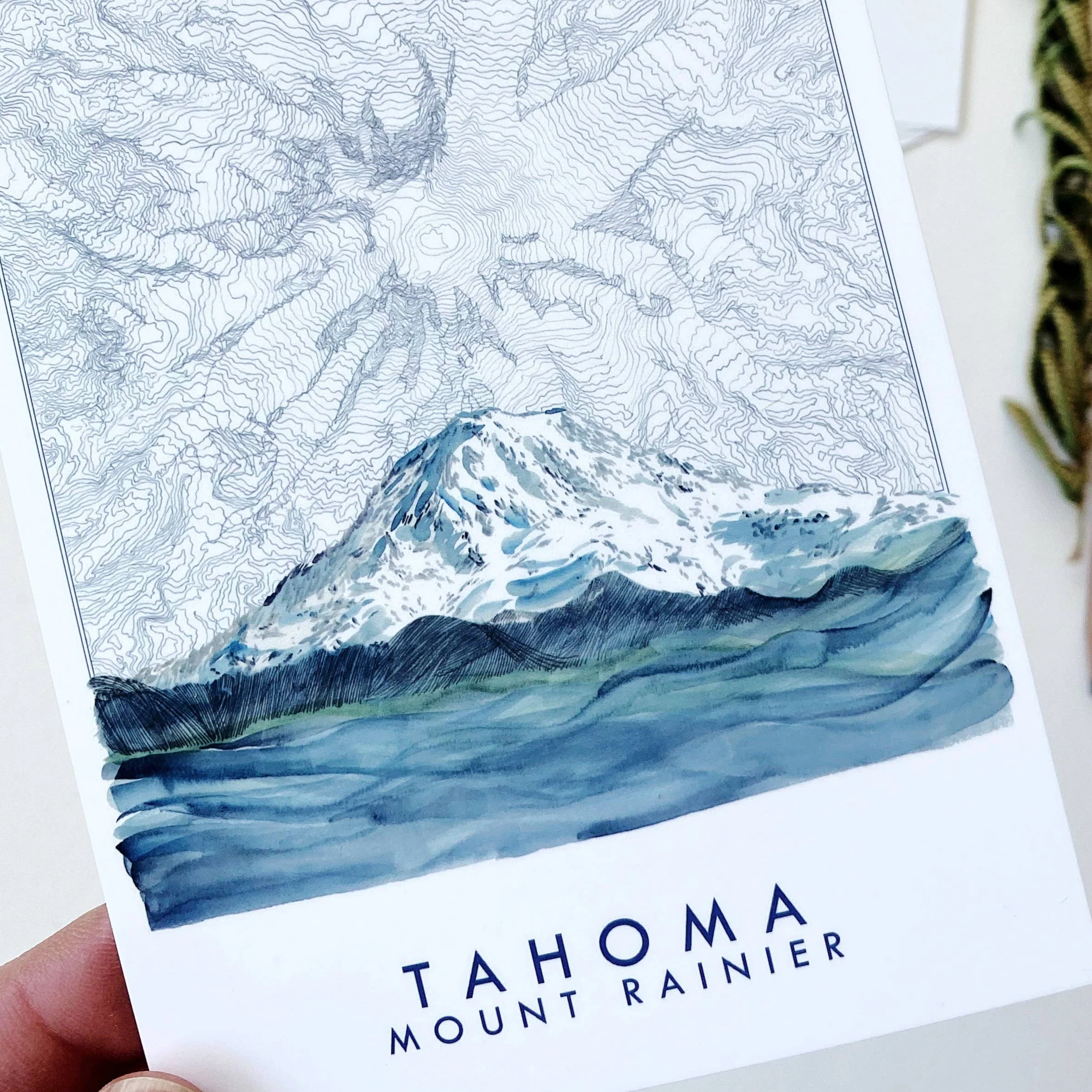 Mount Rainier Topo Map Postcard - Image 2