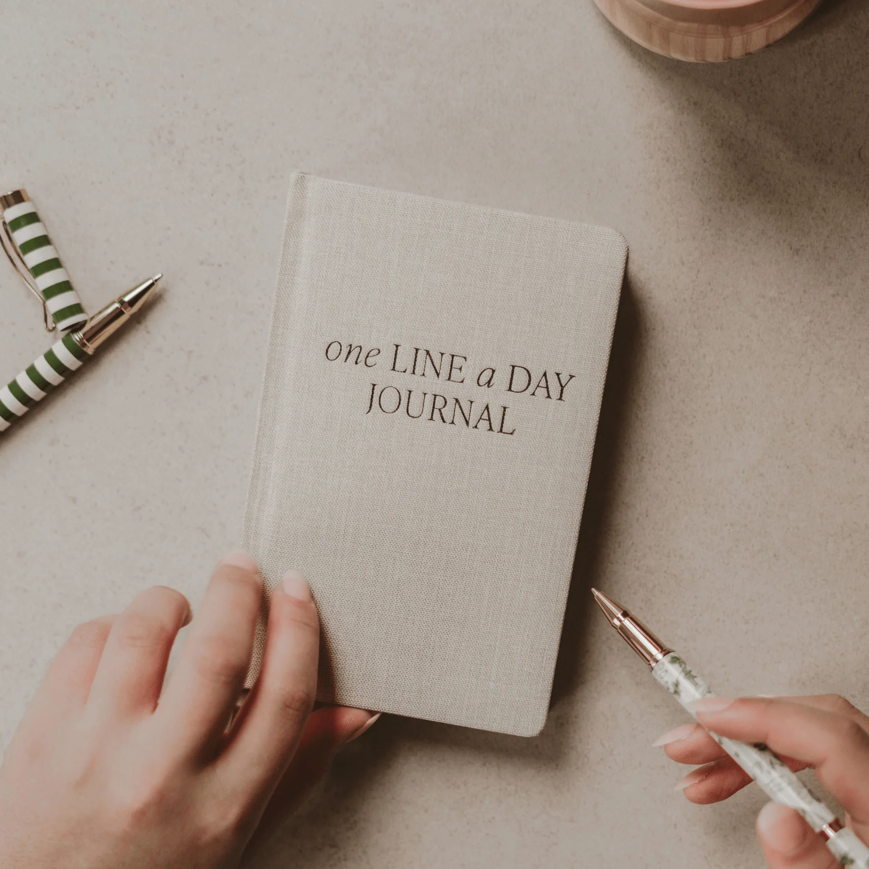 One Line A Day Fabric Journal - Tan - Image 2