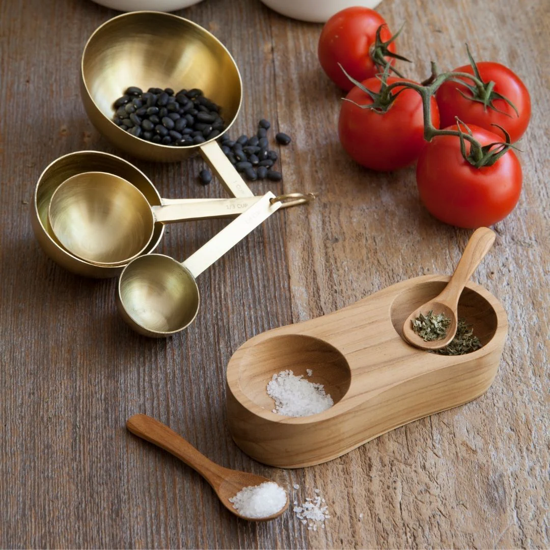 Teak S+P Cellar with Spoons - Image 2