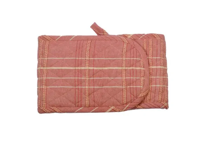 Double Oven Glove: Textured Check Fig - Image 2