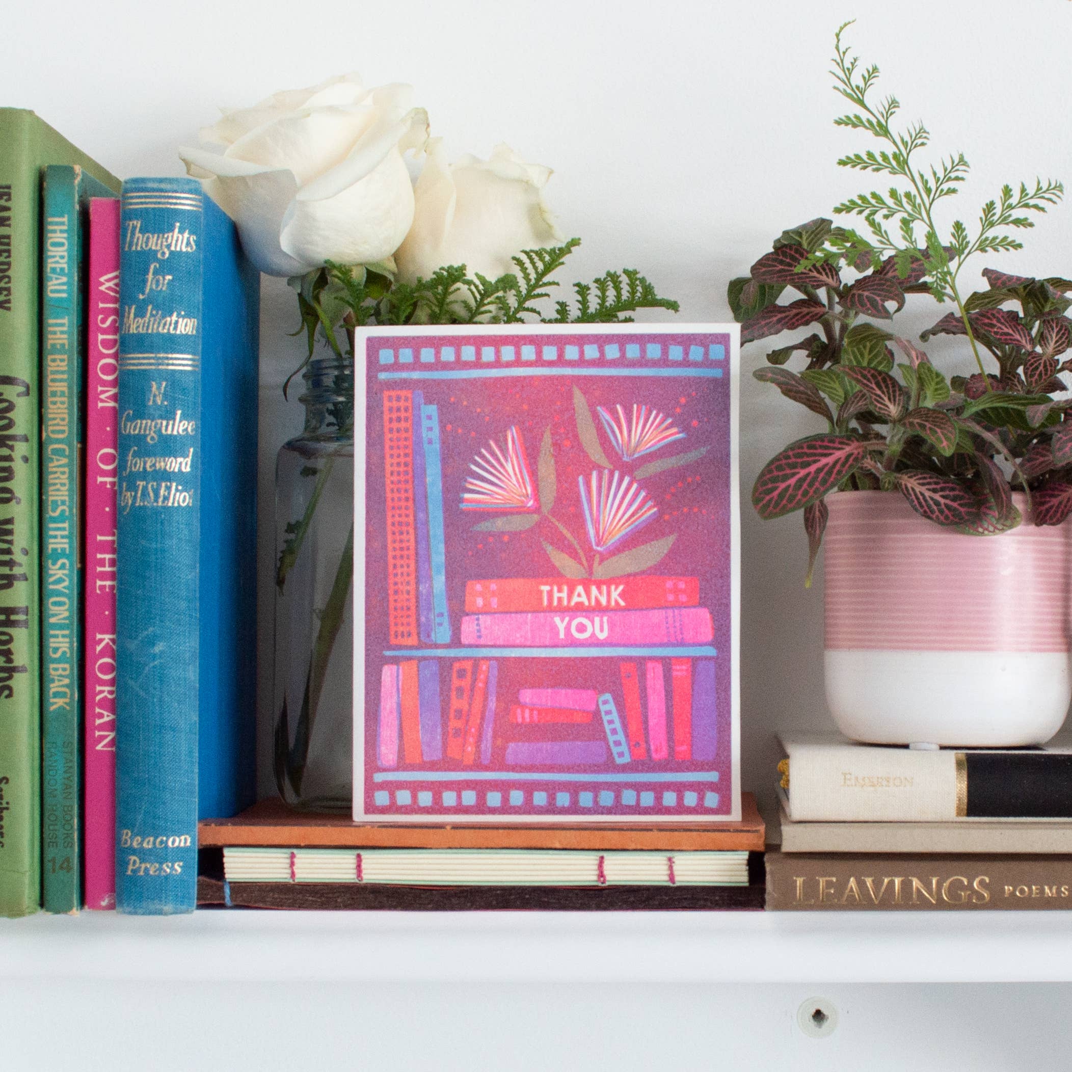 Book & Flowers Thank You Card - Image 2