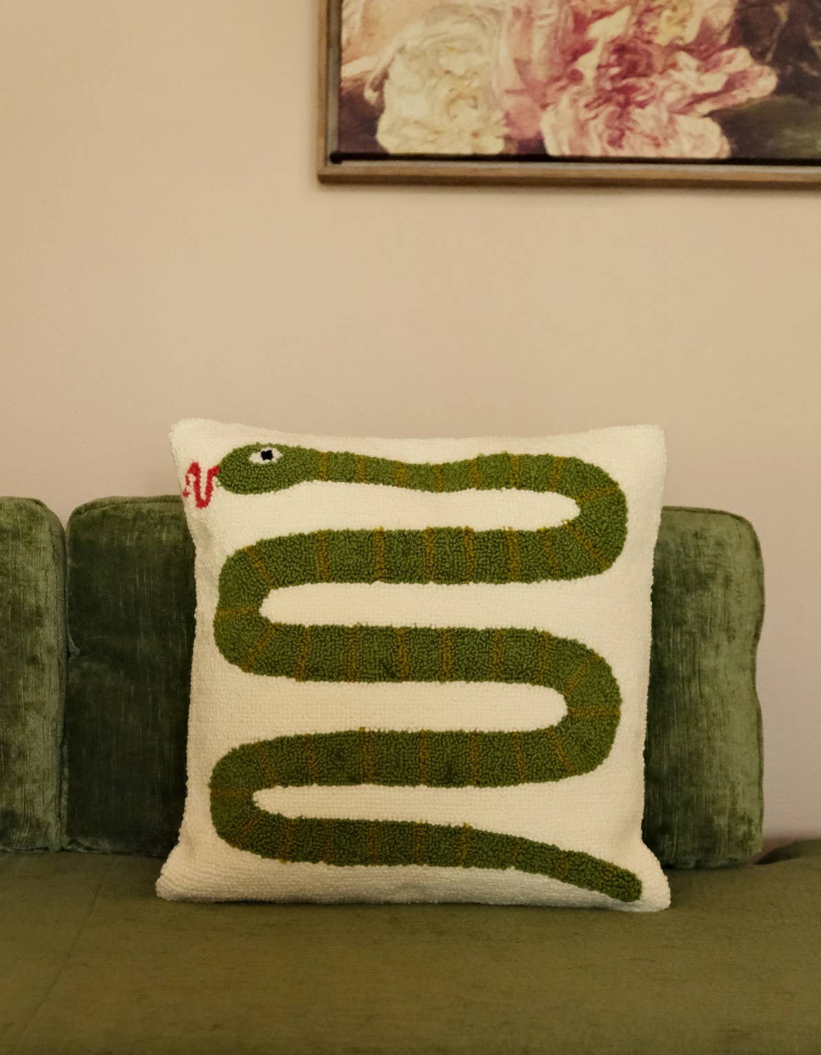 Green Snake Throw Pillow - Image 2