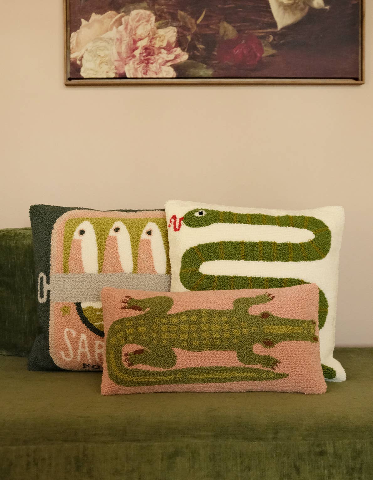 Green Snake Throw Pillow - Image 4
