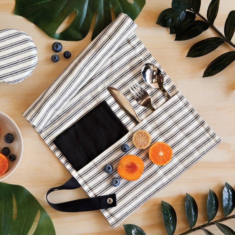 Ticking Stripe On-the-Go Roll Up Set - Image 5