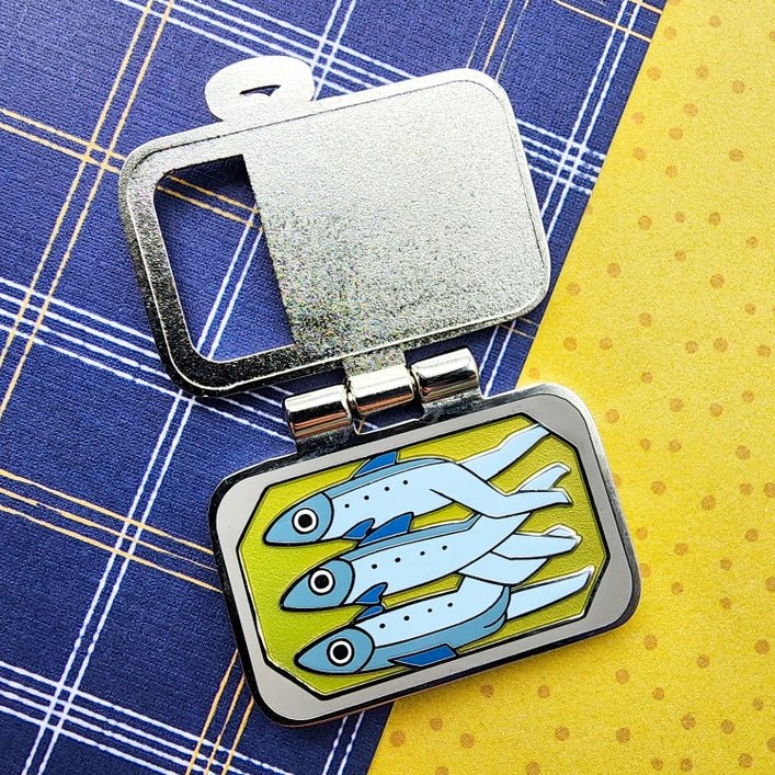 Tightly Packed Sardines Enamel Pin - Image 2