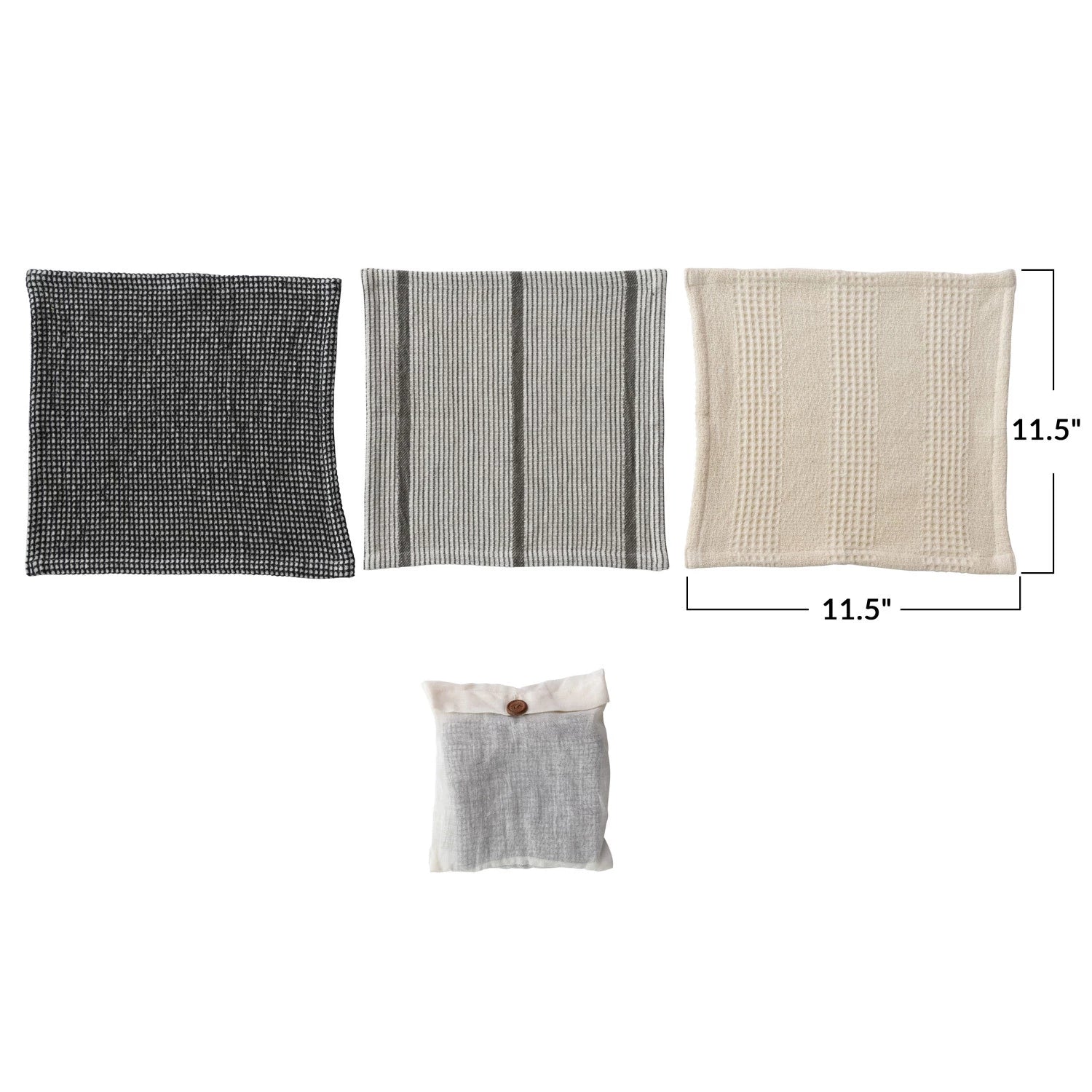 Timeless Neutrals Cotton Dish Cloths set/3 - Image 2