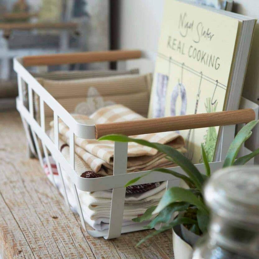 Tosca Dual Handle Storage Basket White - Image 2