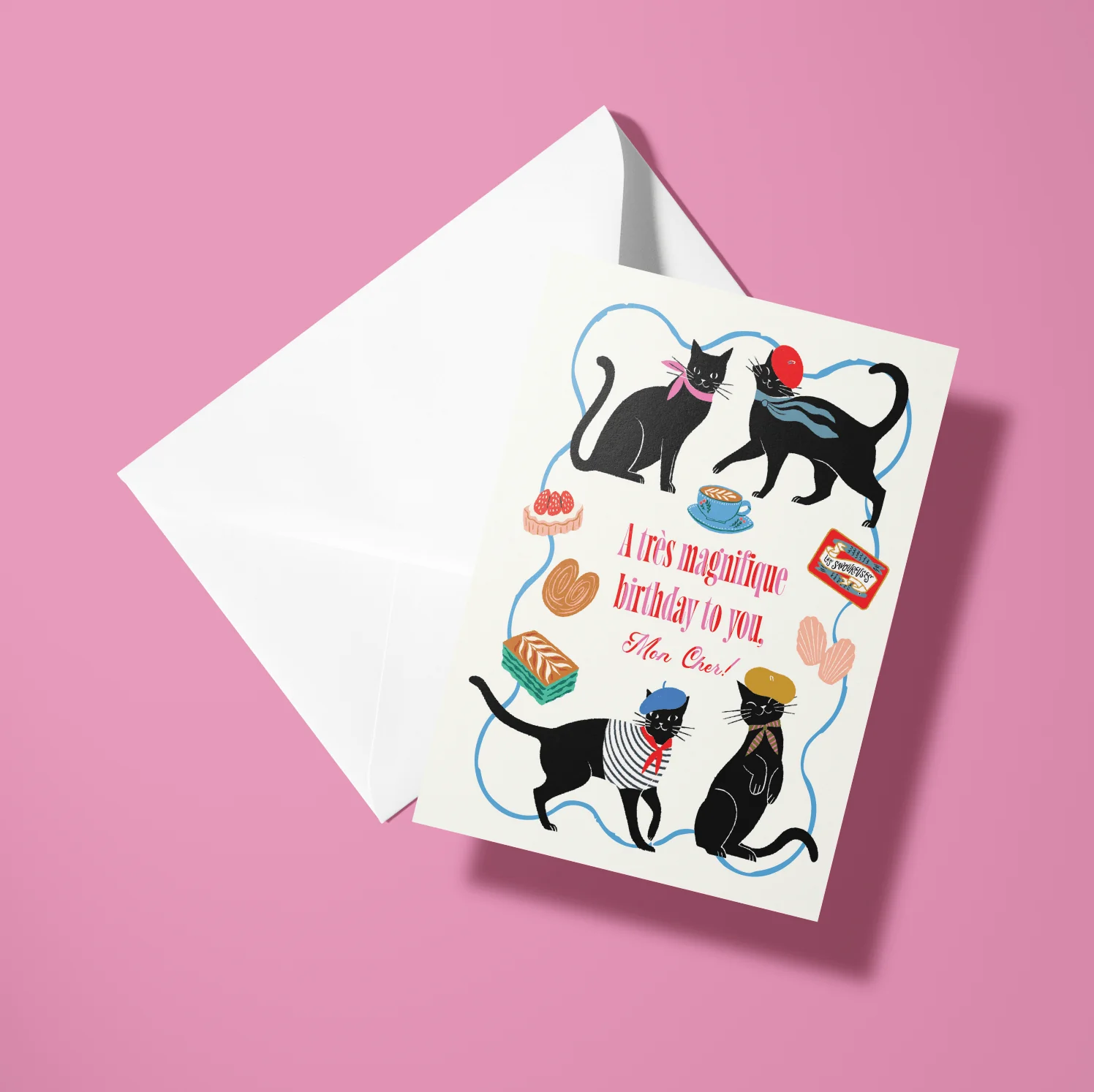 Tres Magnifique Cats Birthday Card - Image 2
