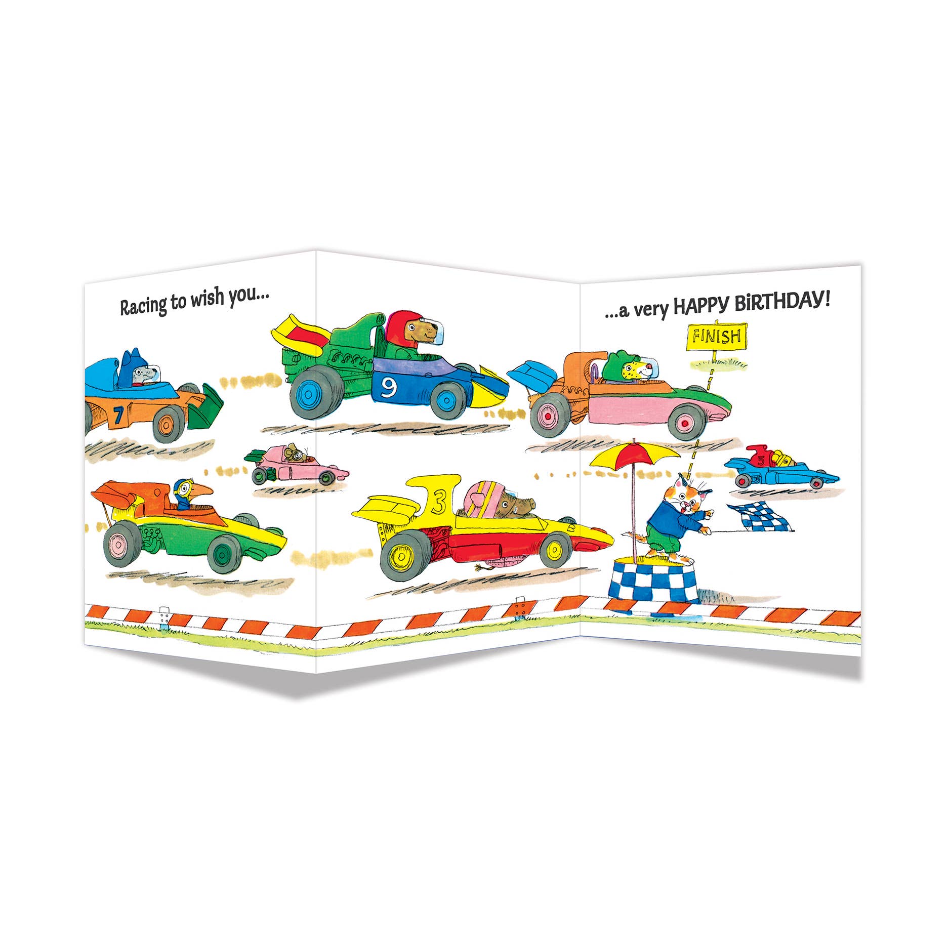 Racing Party Birthday Tri-Fold Card - Image 3