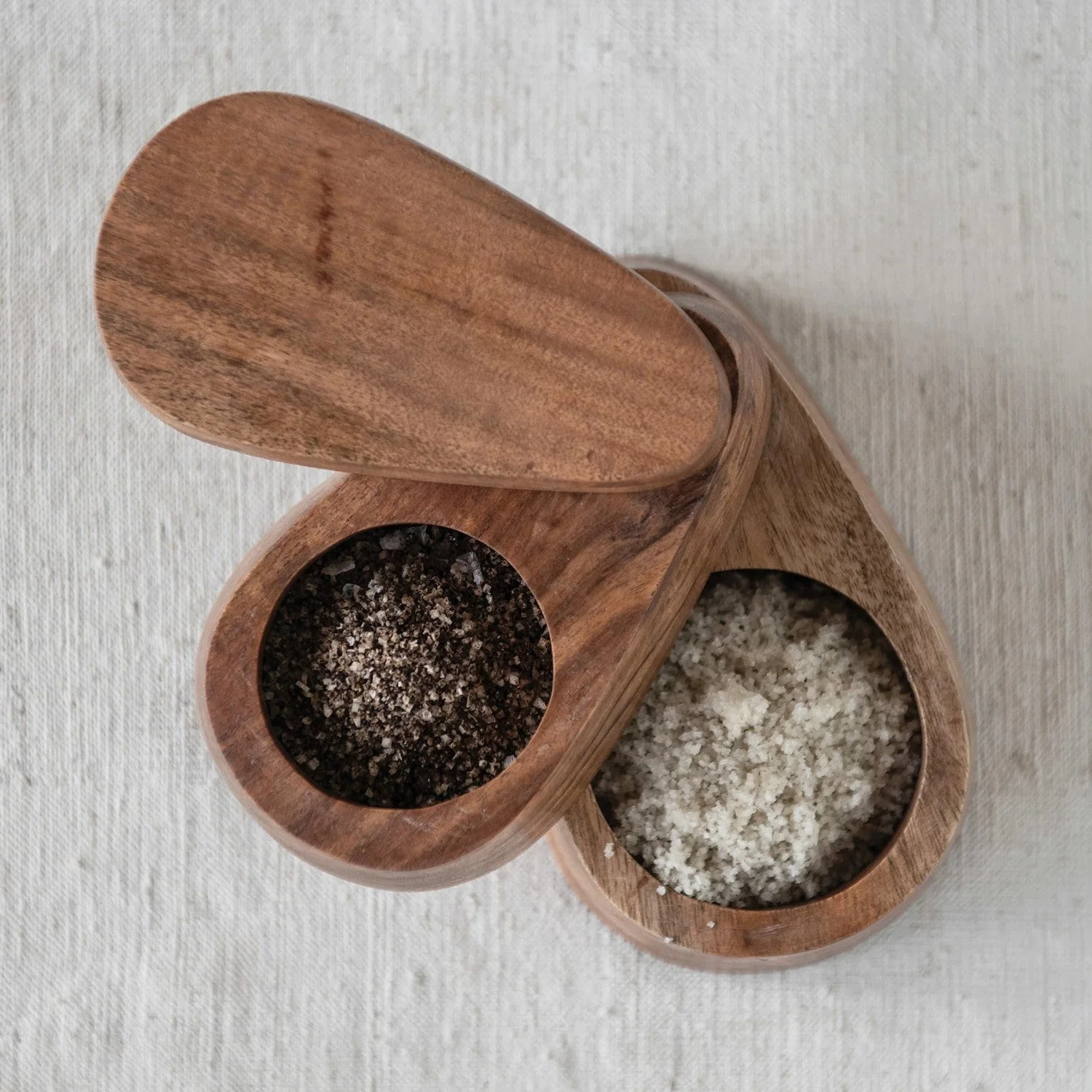 Two-Tier Acacia Wood Salt Box - Image 3