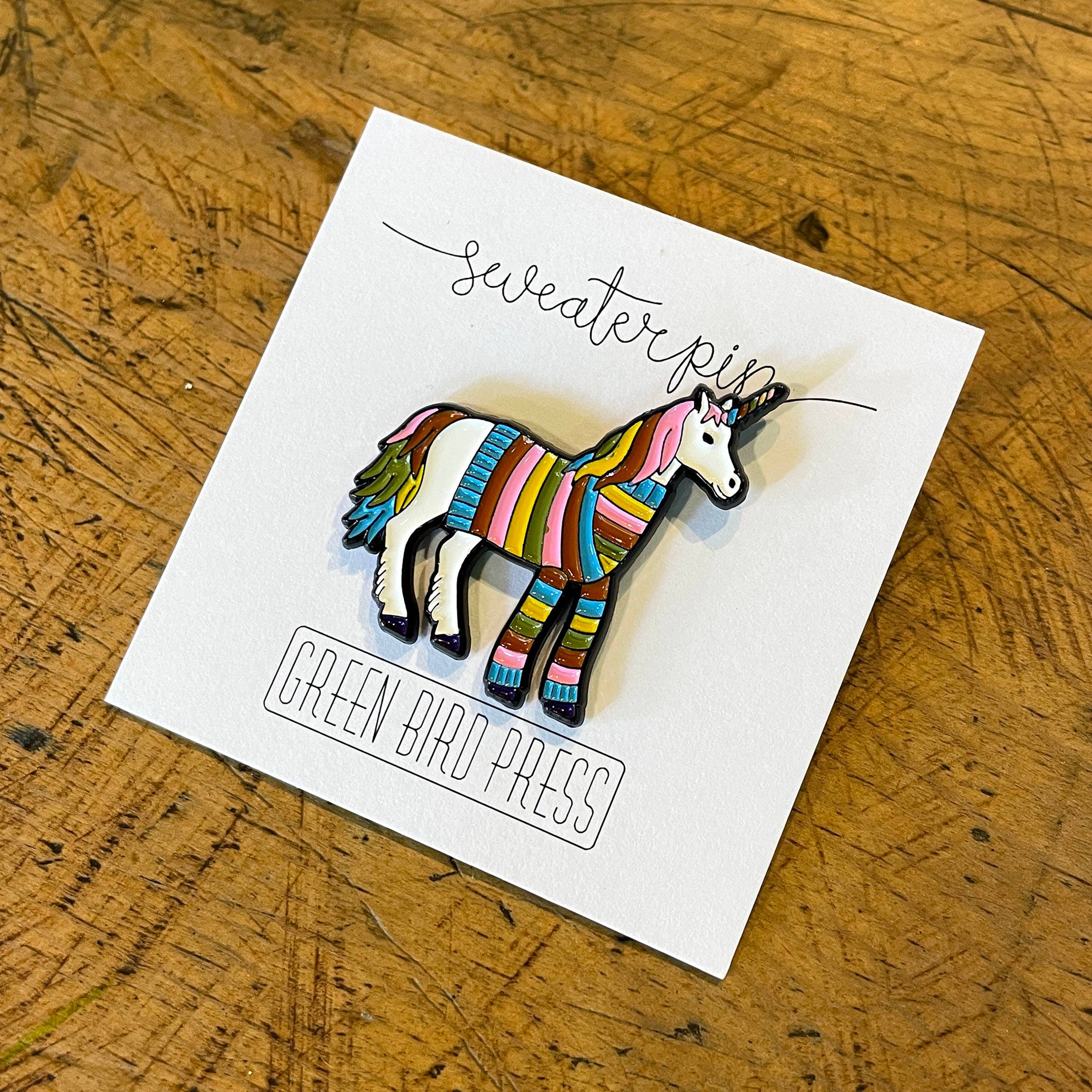 Unicorn Sweater Enamel Pin - Image 2