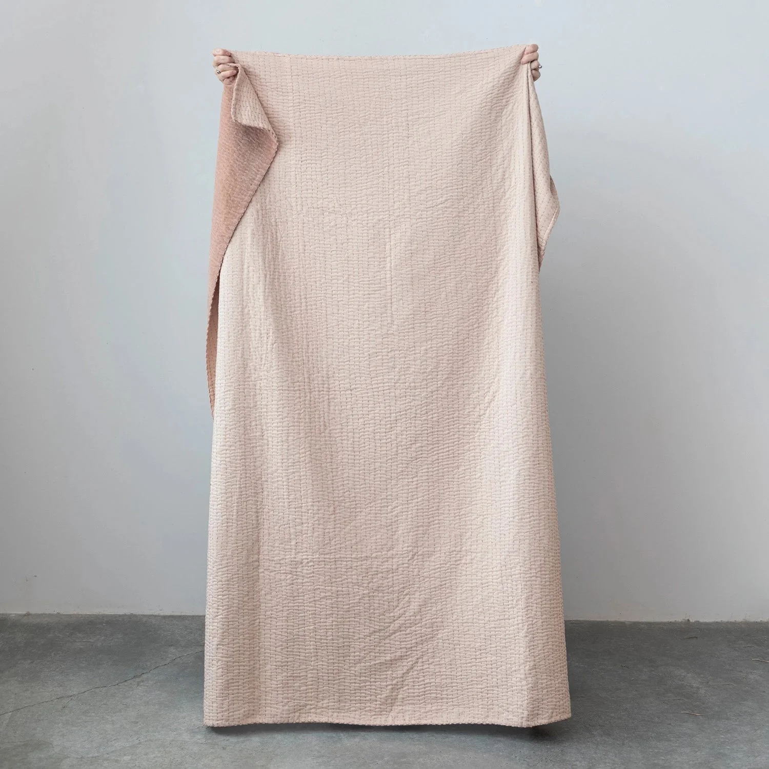 Kantha Stitch Velvet Throw Blanket - Image 3