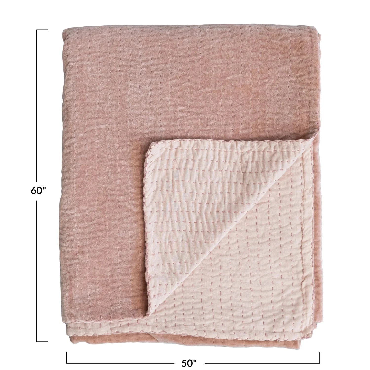 Kantha Stitch Velvet Throw Blanket - Image 4