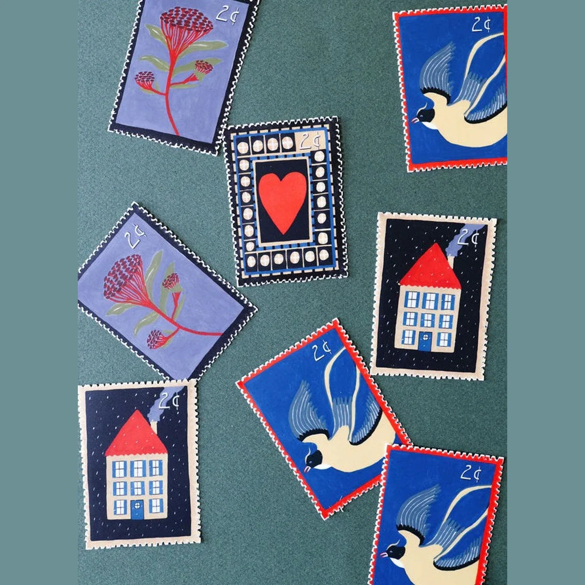 Vintage Stamps Stickers - Image 2