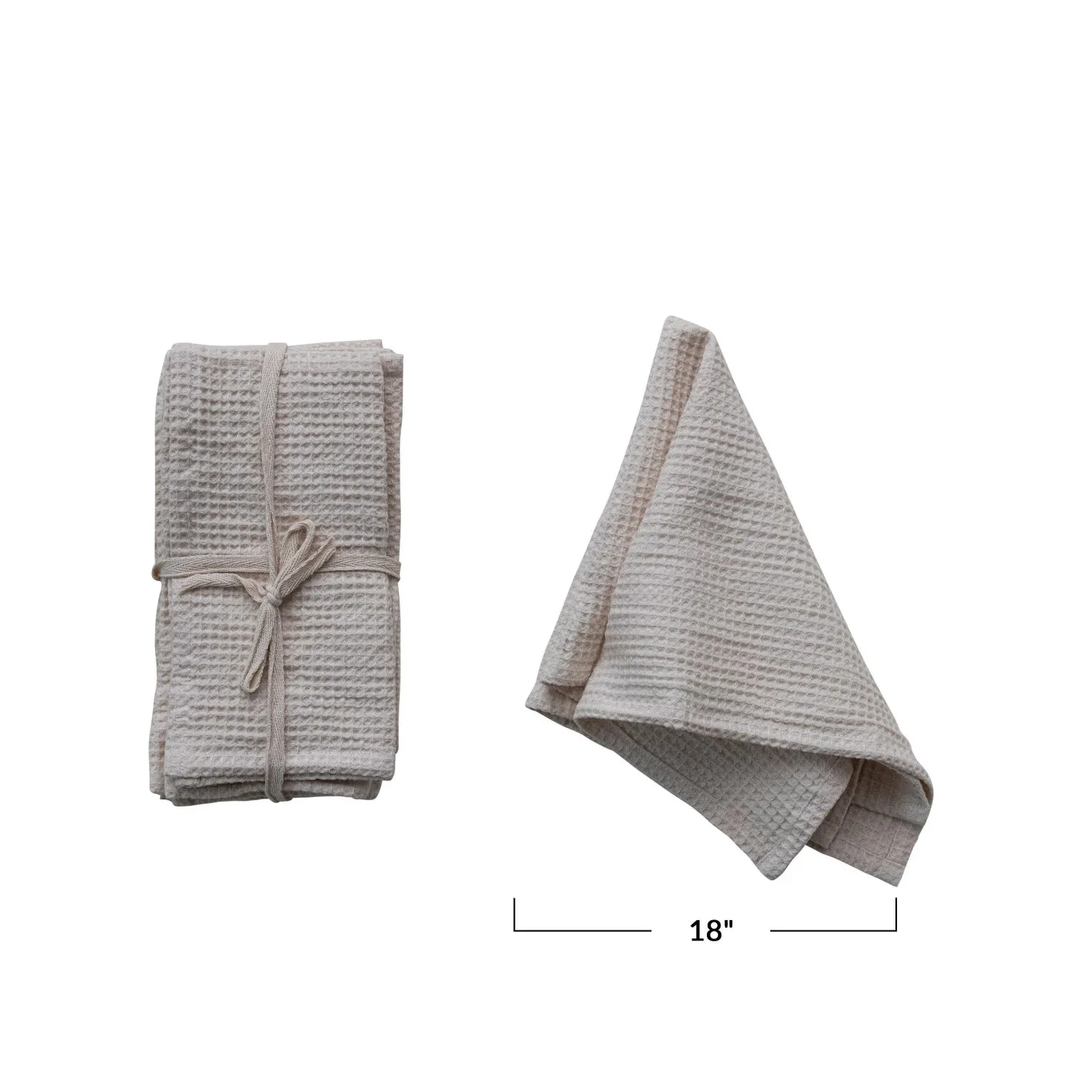 Cream Waffle Pattern Napkins, Set of 4 - Image 3