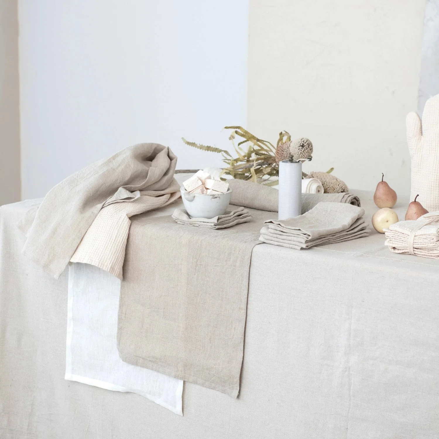 Cream Waffle Pattern Napkins, Set of 4 - Image 4