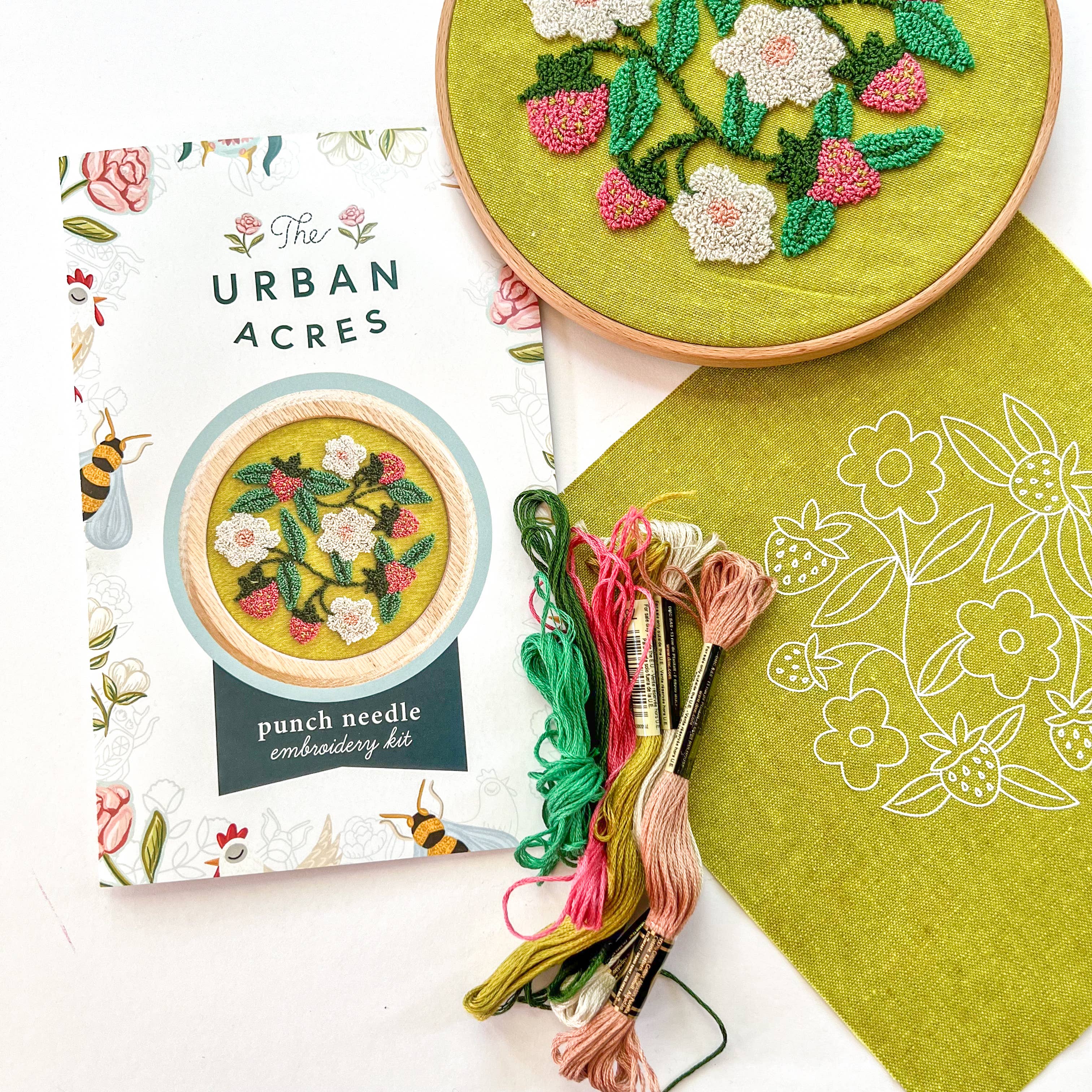 Wandering Strawberry Punch Needle Embroidery Kit