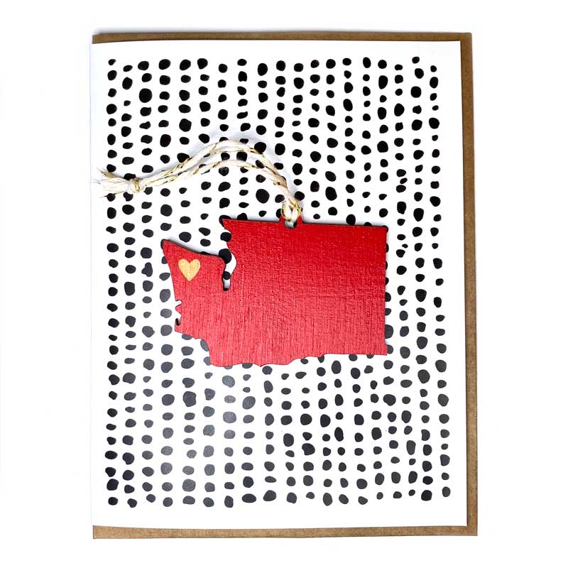 Washington Heart Ornament Card