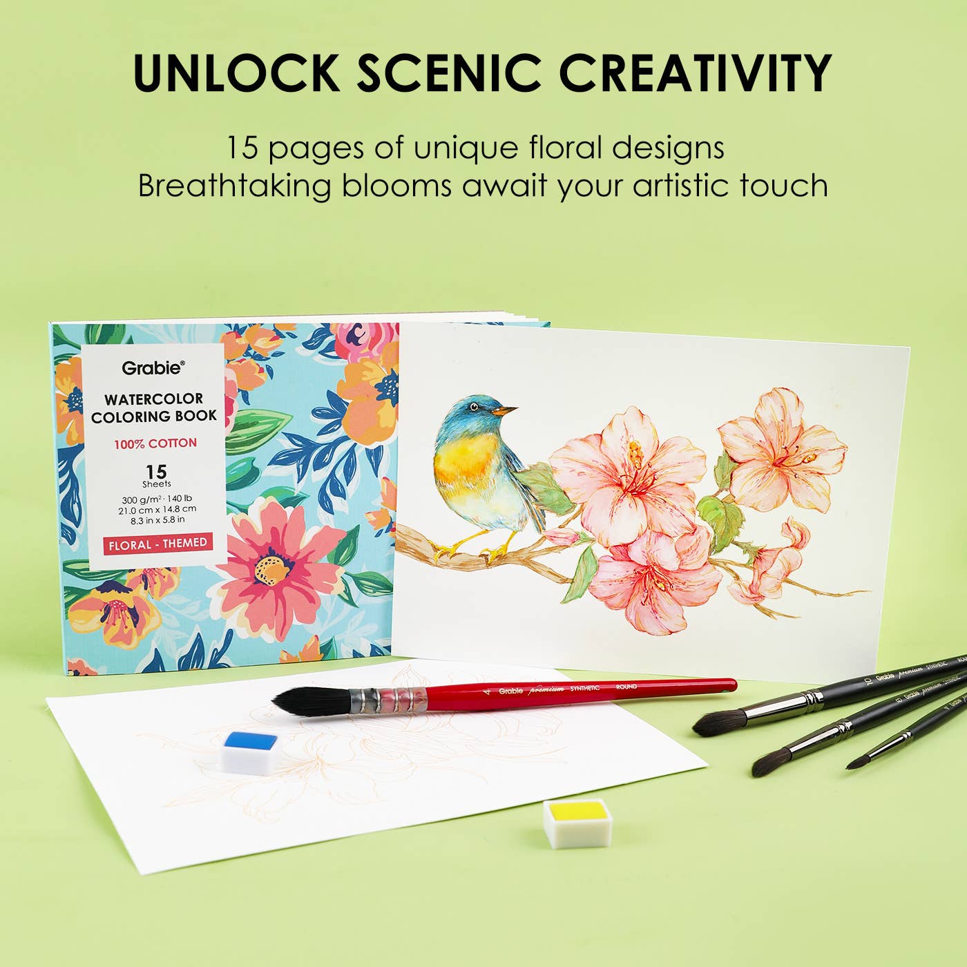 Watercolor Coloring Book: Floral - Image 3