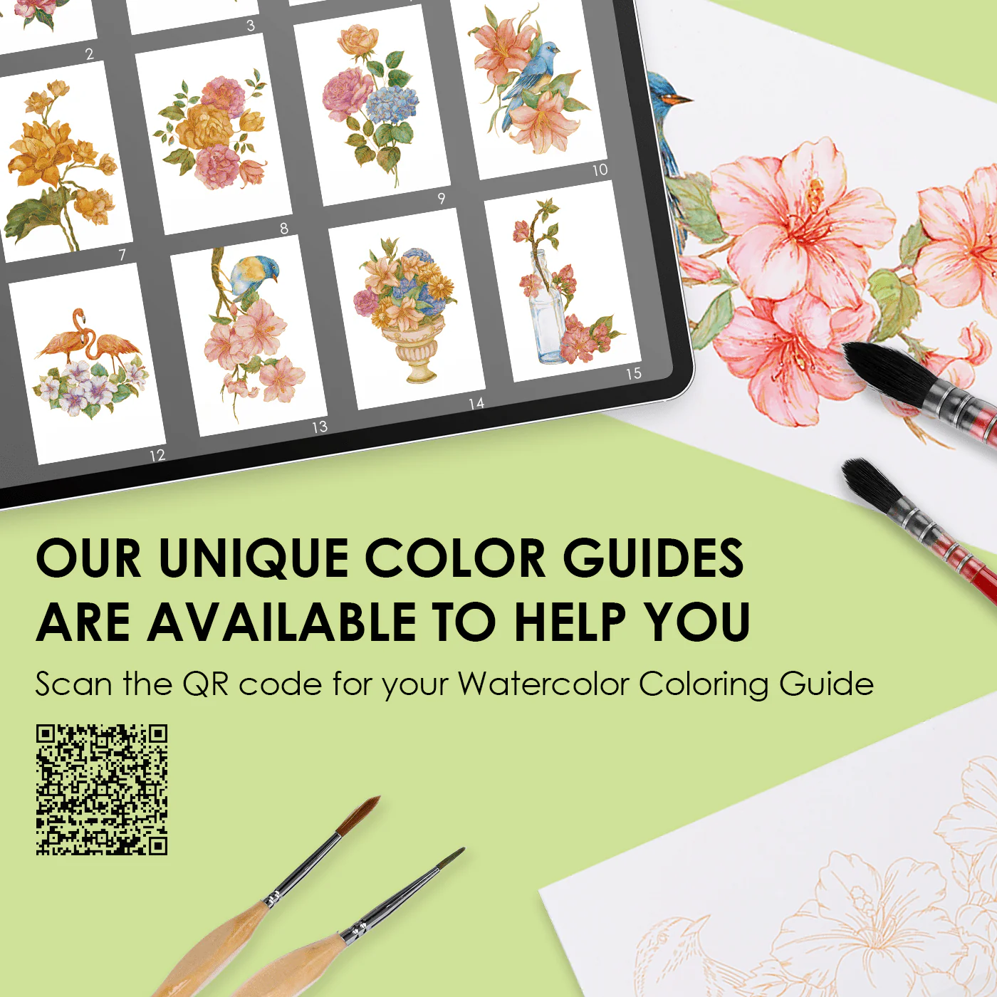 Watercolor Coloring Book: Floral - Image 4