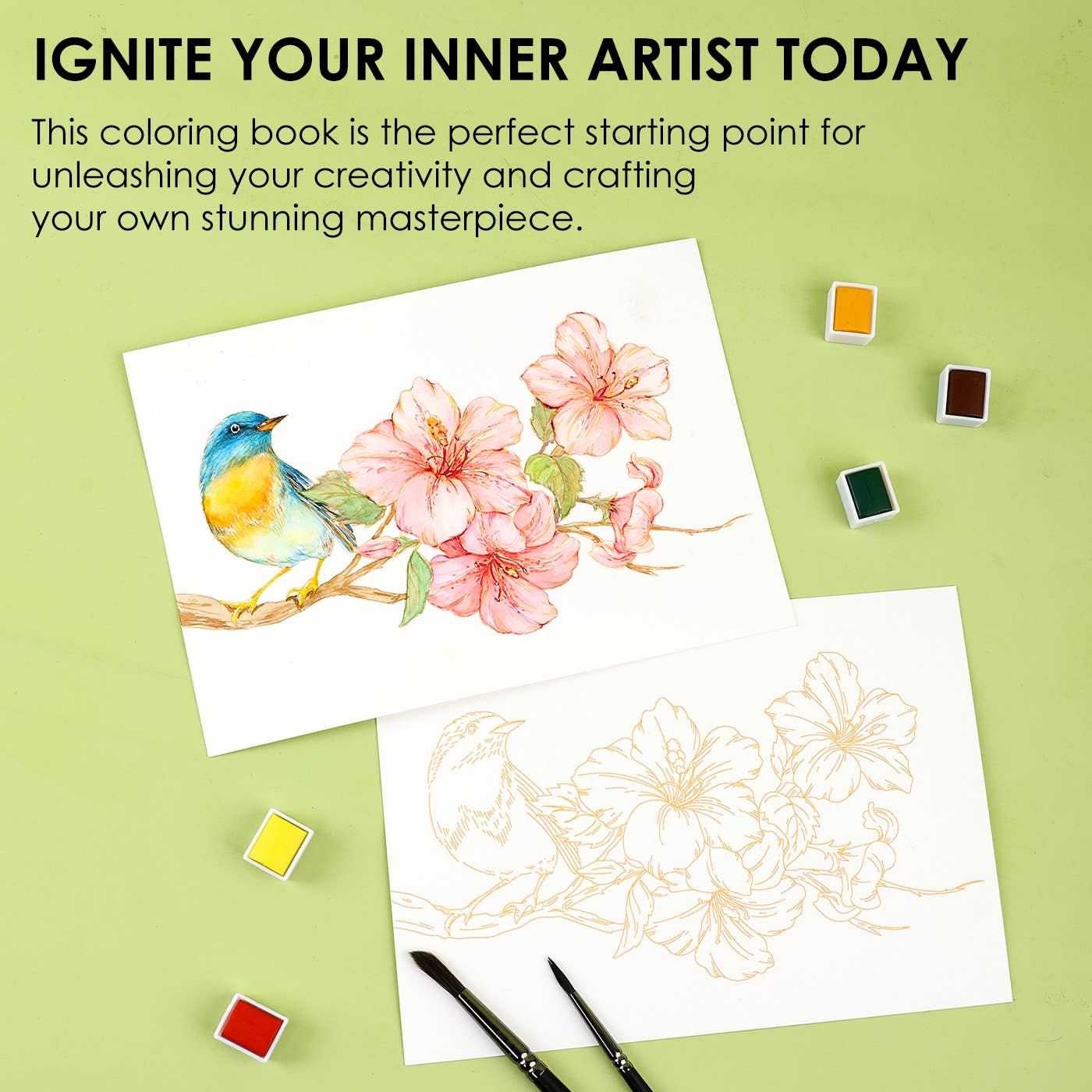 Watercolor Coloring Book: Floral - Image 6