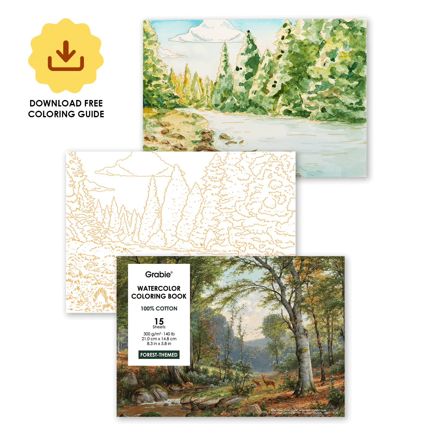 Watercolor Coloring Book: Forest - Image 2